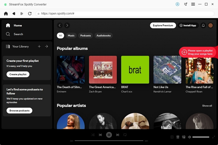drag songs to red tab | Change Location on Spotify