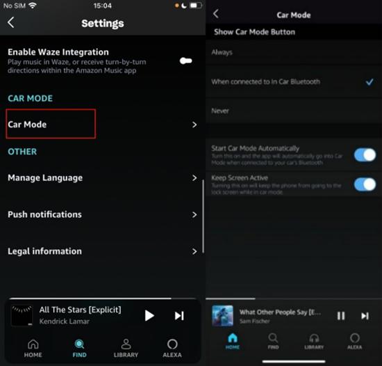 turn off Start Car Mode Automatically | Use Amazon Music Car Mode