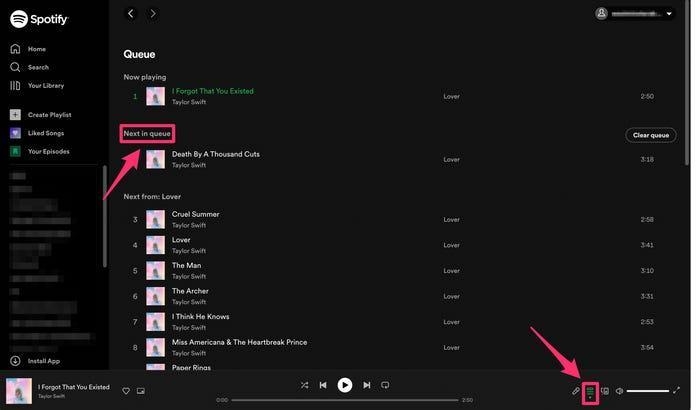 change song position in Spotify queue | Clear Queue on Spotify