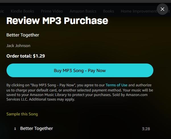 choose Buy MP3 Song | Download Amazon Music to USB Drive