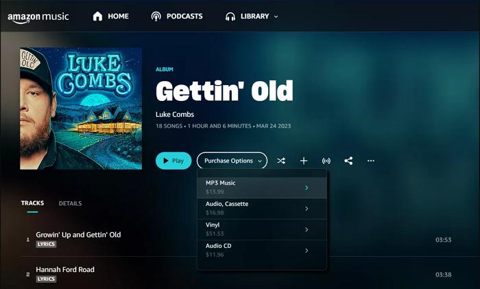 choose MP3 Music | Download Amazon Music to USB Drive