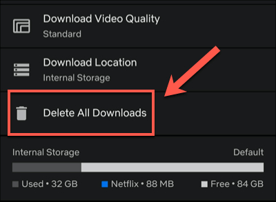 delete all downloads | delete downloaded Netflix movies