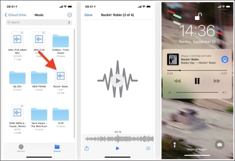 choose iCloud Drive | Download Songs from Spotify on iPad