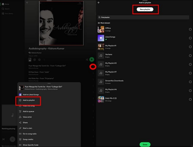 choose Add to Playlist | Download Songs from Spotify on iPad