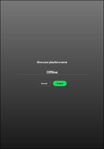 tap Create | Download Songs from Spotify on iPad