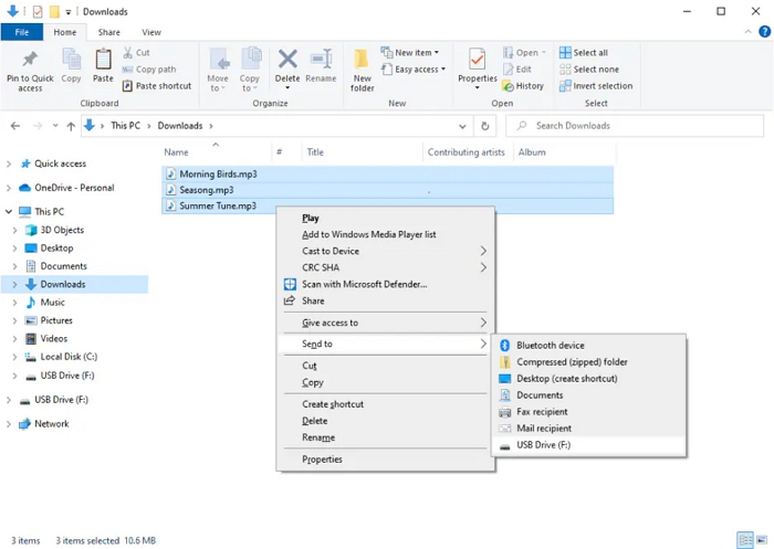 paste copied songs to USB | Use Amazon Music Car Mode